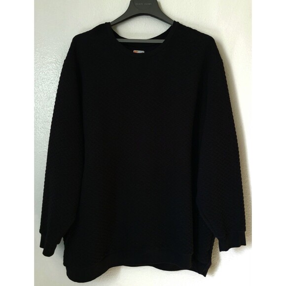 Men's SOCIETY of ONE (DXL) Pullover Textured Sweatshirt (4XL) BLACK Very Soft - Picture 1 of 4